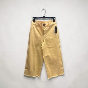 Peace Love World High Rise Wide Leg Crop Jeans size 2 Raw Hems